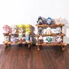 Soporte de Exhibición de Figuras de Madera, Estante de Almacenamiento Multicapa Tipo Escalón, Moderno Soporte de Exhibición Estilo Escalera para Figuras y Cajas Misteriosas