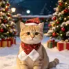 Novo Conjunto de Chapéu e Cachecol de Floco de Neve de Natal para Pets, Pequeno, Quente e Vendido em Massa Transfronteiriço para Gatos e Cachorros Conjunto de Natal