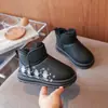Botas de Nieve Nuevas de Otoño para Mujer con Felpa Gruesa Calientes Zapatos de Algodón Suela Gruesa Antideslizante Moda Versátil Superficie de Cuero Botas de Algodón Botas Cortas