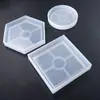 Amapola DIY Resina de Cristal Joyería Hecha a Mano Redonda Cuadrada Hexagonal Posavasos Molde de Silicona Pascua
