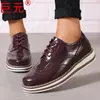 Juyuan En Stock 2026 Primavera y Otoño Nuevo Modelo Exportación Talla Grande 5-11 Zapatos Casuales Brillantes con Cordones para Mujer