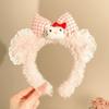 Faixa de Cabelo de Pelúcia para Lavar o Rosto e Maquiagem, Orelhas de Gato e Urso Fofas de Desenho Animado, Acessórios de Cabelo Femininos de Desenho Animado com Estampa de Leopardo, Novos Acessórios de Cabeça