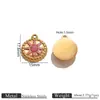 Colgante de Acero Inoxidable Esmaltado Girasol Piedra Natural Charm para Pulsera Collar DIY Accesorio Pequeño Vintage