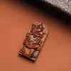 Colgante de Madera de Azufaifo Golpeada por el Rayo Tai Shang Lao Jun Doble Cara Finamente Tallado, Amuleto de Paz, Tallado de Madera Portátil