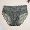 Produto exclusivo transfronteiriço: Calcinha sexy de renda vazada para mulheres, com retalhos de cetim, delicada e versátil, confortável, macia como seda, alta elasticidade
