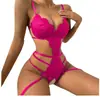 Fanlei Comercio Exterior Ropa Interior Sexy Europea y Americana para Mujeres, Body Transparente de Encaje Tentación, Ropa de Dormir Sexy al por Mayor y Dropshipping 6001