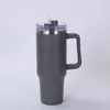 Copo Térmico com Canudo Estilo Stanley Transfronteiriço, Primeira Geração 40oz Grande Capacidade para Carro, Copo de Gelo de Aço Inoxidável de Camada Dupla