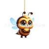 Decoración de coche con abeja acrílica plana y explosiones transfronterizas de Amazon. Colgante plano de acrílico para coche.