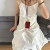 Estilo Nuevo Primavera y Verano 2024 Bolso Mini Colgante al Cuello Ins Bolso de Tarjeta con Cremallera Colgante al Cuello Pequeño y Exquisito Accesorios con Textura Billetera para Monedas