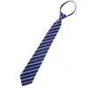 Fabricante Corbata Negra para Hombre Rayas Azul Corbata de Negocios Nudo Perezoso Corbata con Cremallera sin Nudo Venta al por Mayor en Stock