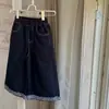 Calças para Meninas Jeans Infantil Outono 2026 Novo Estilo Coreano Soltas Versáteis Renda Perna Larga Retas