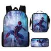 Conjunto de Mochila Infantil de Três Peças Mochila Escolar Cartoon para Aluno do Ensino Fundamental Mochila de Menino Estilo Superman Mochila do Batman