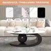 Conjunto de Mesa de Centro e Mesa Lateral em Pedra de Luxo Leve Cor Creme para Sala de Estar, Adequado para Apartamentos Pequenos, Arte em Ferro com Múltiplas Opções de Cores, Venda por Atacado Disponível