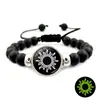 Pulsera de Cuentas Luminosa Sol Luna Amor Regalo para Pareja Explosiones Transfronterizas Moda Europea y Americana Pulsera Negra Tamaño Ajustable