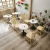 Mesas y Sillas de Madera Maciza para Cafetería Tienda de Té de Leche Tienda de Postres Bar de Bocadillos Ligeros Deck de Pared Sofá Restaurante de Ocio Catering