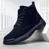 Botas Martin para Hombre, con Cordones de Suela Plana, Modernas, de Caña Alta, para Trabajo, Hechas en el País, Zapatos Cómodos, Zapatos de Cuero Modernos Estilo Coreano con Suela Suave