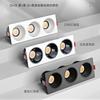 Lámpara de techo LED COB con tres luces, foco empotrable para el hogar, antideslumbrante, sin rejilla de iluminación principal