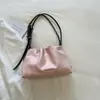 Bolsa Cruzada de Verano 2026 para Mujer con Cordón Plisada de un Solo Hombro Texturizada para el Trabajo Color Sólido Bolso de Mano con Personalidad