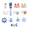 Serie Oceánica dibujos animados hechos a mano DIY accesorios de pegamento de crema, pequeños accesorios de resina, materiales decorativos, dijes para zapatos, hebillas para zapatos