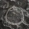 Pulsera Nk de Acero de Titanio Transfronteriza que No se Desvanece para Hombres, Cadena Lateral Cubana Minimalista de Nicho de Alta Gama para Mujeres, Accesorio Clásico Versátil