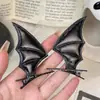 Tocado de Halloween Deviruchi Alas Pasador Pequeño Par de Pinzas Flequillo Lindo cos Disfraz Decorativo Lolita Accesorios para el Cabello