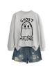 Comércio Eletrônico Transfronteiriço Amazon eBay Estampa de Carta Ghost Malone Gola Redonda Estilo Europeu e Americano Casual Top Feminino