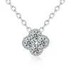 Collar de Plata de Ley Tonglin Verano Nuevo Clásico Flor de la Fortuna Trébol de Cuatro Hojas para Mujer Exquisito Colgante de Plata de Ley S925