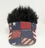 Gorra de peluca impresa de moda transfronteriza para hombre, gorra de béisbol de una sola pieza divertida de hip-hop europeo y americano para exteriores con peluca simulada y visera solar
