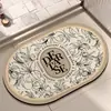 Alfombra de Baño con Patrón Floral de Lujo para Uso Doméstico, Felpudo Absorbente de Agua y de Secado Rápido para la Entrada del Baño, Felpudo Fresco y Sencillo para la Entrada