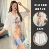 Popular de alta qualidade luxo leve estiloso seda gelada vestido camisa pijama feminino verão novo luxuoso roupão de dormir roupa de casa conjunto fino