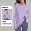 Nova Blusa de Yoga Outono Feminina Solta Costas Bonitas Casual Esportes Fitness Top Leve Respirável Roupas de Yoga Manga Longa