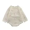 Ropa de Bebé Personalización Niña Bebé Bordado Tejido Body de Manga Larga Abrigo Elegante Mono