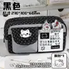 Estuche de lápices de gato a cuadros patchwork, blanco y negro, estilo ins simple, bolsa de papelería para estudiantes de gran capacidad, caja de lápices multifuncional