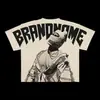 Punk Europeu e Americano Edição Grande Impresso T-Shirt Y2K Estilo Hip Hop Masculino T-Shirt Mascarado Menina Gótico Manga Curta Top