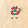 Broche pequeno de Natal, distintivo de metal japonês fofo, desenho animado, casal, alfinete, bolsa personalizada, roupas, decorações para homens e mulheres