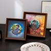 Display de Milhete Barji Armazenamento Porta-Retrato Decoração de Mesa Comedor de Milhete Caixa de Armazenamento Compacta Porta-Retrato de Medalha Comemorativa Porta-Retrato Vazio Pendurar na Parede