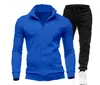 Nueva sudadera deportiva para hombre con cremallera y cuello alto, cárdigan liso para hombre, pantalones largos, traje deportivo casual