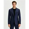 Blazer masculino de um botão para comércio exterior transfronteiriço, estilo coreano moda jovem casual com blocos de cor slim fit jaqueta de abotoamento simples para homens
