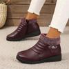 Zapatos de Algodón Cálidos para Mamá 2025 Botas Forradas de Felpa Botines para Mujer Suela Suave Antideslizantes Zapatos de Cuero Perezosos Zapatos para Mujeres de Mediana Edad y Ancianas