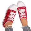 Novos sapatos rasos de cadarço com lantejoulas da moda 2024 para mulheres, tamanho grande, bico redondo, estilo casual de outono