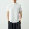 Mo Mai Ke Alta Inteligência Camiseta Polo Segmentada Tridimensional Masculina Verão 2026 Nova Cor Sólida Camiseta Masculina 75676.