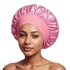 Touca de Cetim de Alta Elasticidade de Aba Larga Transfronteiriça da Amazon Chapéu para Cuidados com o Cabelo de Salão de Beleza Feminino Chapéu para Pós-parto Quimioterapia
