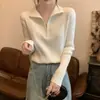 Nuevo Suéter de Punto con Cremallera para Mujer de Principios de Otoño, Prendas de Abrigo Sueltas, Top Base Elegante con Diseño Único