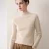 Baicai Rong 2026 Outono/Inverno Novo Suéter de Malha Base 100% Caxemira com Design de Gola Alta Meia e Manga Raglan