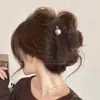 Presilha de Cabelo de Pelúcia de Alto Padrão Novo Estilo 2026 Feminina, Presilha de Tubarão para a Parte de Trás da Cabeça, Acessório de Cabelo Peludo para Outono e Inverno