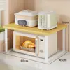 Prateleira de Armazenamento para Cozinha Prateleira para Micro-ondas Doméstica Dupla Camada Bancada Suporte de Armazenamento Multifuncional para Mesa Prateleira de Armazenamento
