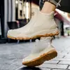 Zapatos de Lluvia Talla Grande para Hombre de una Pieza de Terciopelo de Caña Corta Impermeables Antideslizantes de Goma Zapatos de Protección Laboral Botas de Lluvia Pesca Salvaje Para Llevar a Domicilio Zapatos de Agua Invierno