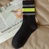 Meias Masculinas 2025 Outono Novas Clássicas Listradas Meia-Cança Absorventes de Suor Respiráveis Sem Costura Color-Blocking Meias Esportivas Tendência