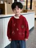 Suéter Grueso de Dibujos Animados para Niños Otoño e Invierno 2026 Nuevo Ropa de Punto de Manga Larga Estilo Coreano para Niños Cálida de Invierno