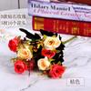 Fabricante Mayorista de Flores Artificiales Dropshipping Mesa Flor de Boda 12 Ramos de Rosas Estilo Europeo Rosas Diamante